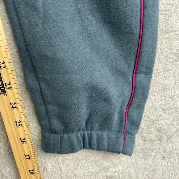 Puma Women's S Jogger Sweatpants Blue W/ Pink Stripes & Logo Cotton Blend - Picture 6 of 10
